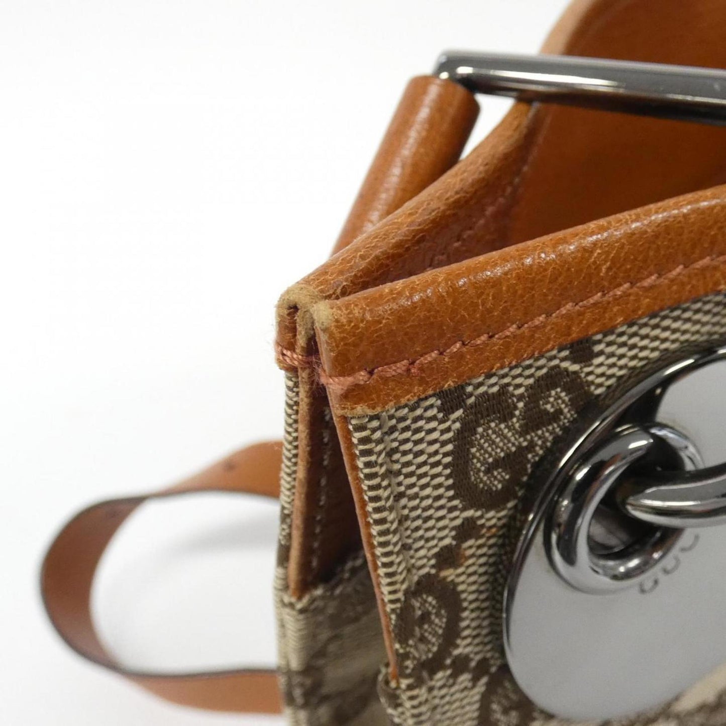 Gucci Beige Orange Gg Canvas Shoulder Bag