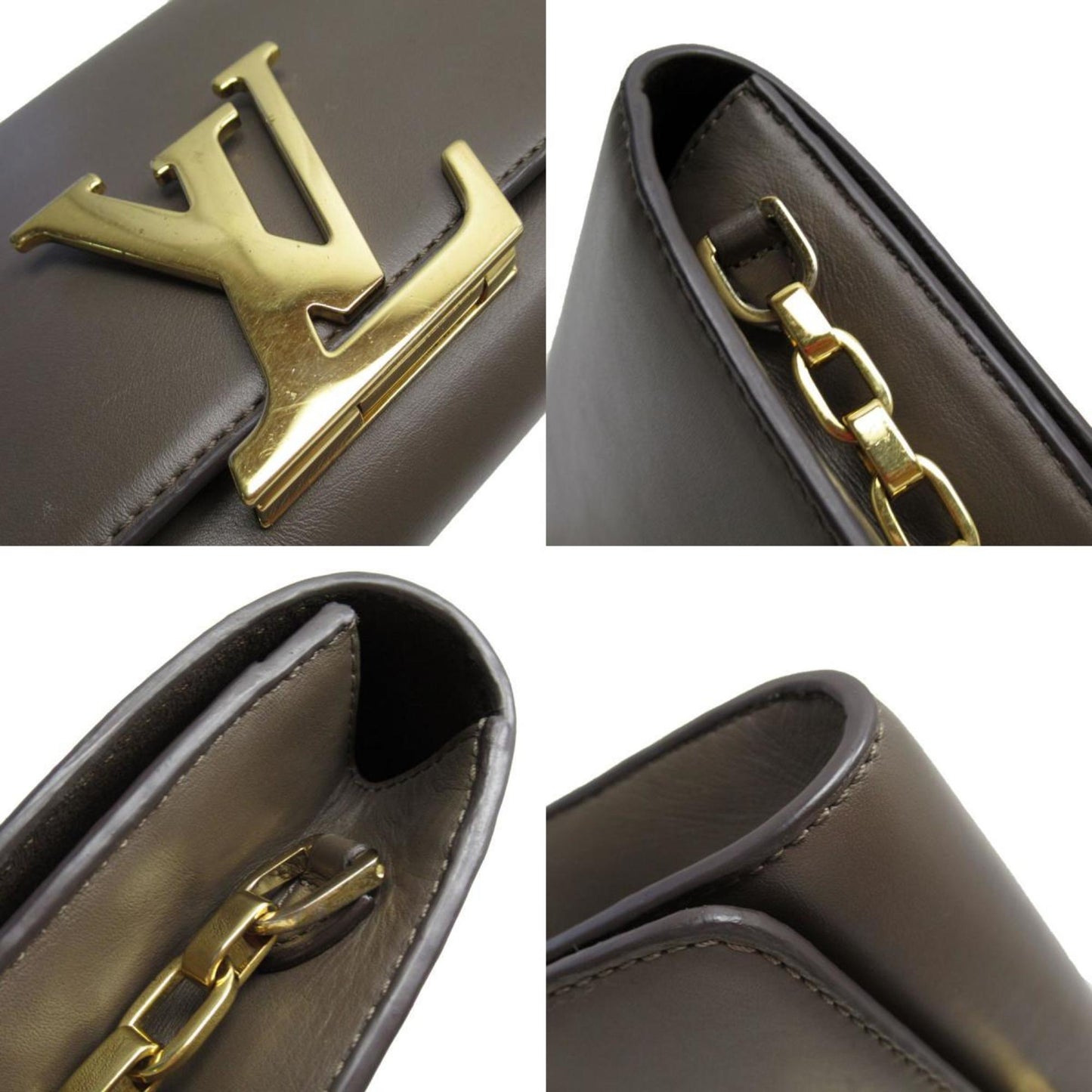 Louis Vuitton Brown Leather Pochette Shoulder Bag