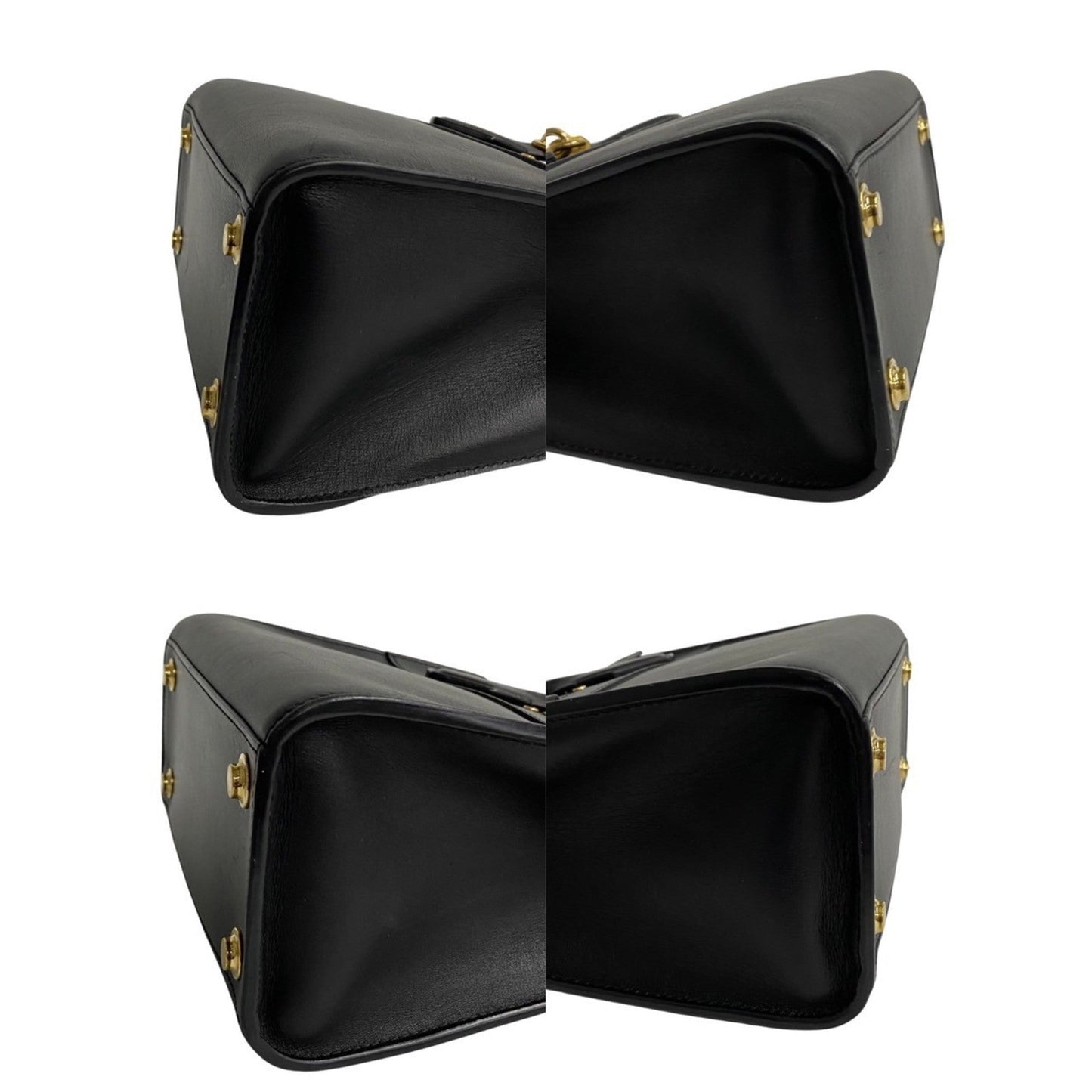 Louis Vuitton Black Leather Handbag Shoulder Bag