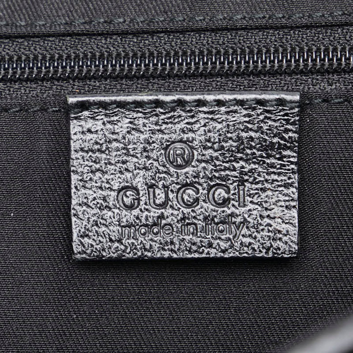 Gucci Black Canvas Leather Handbag Tote Bag