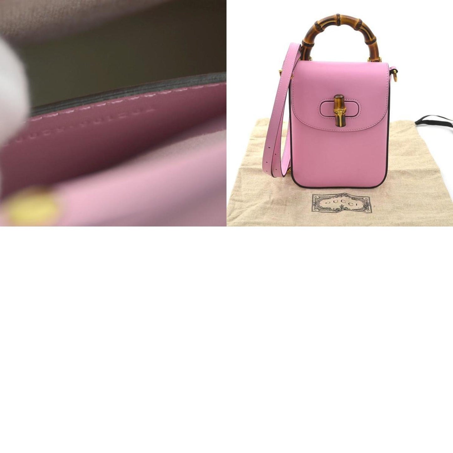 Gucci Pink Leather Shoulder Bag