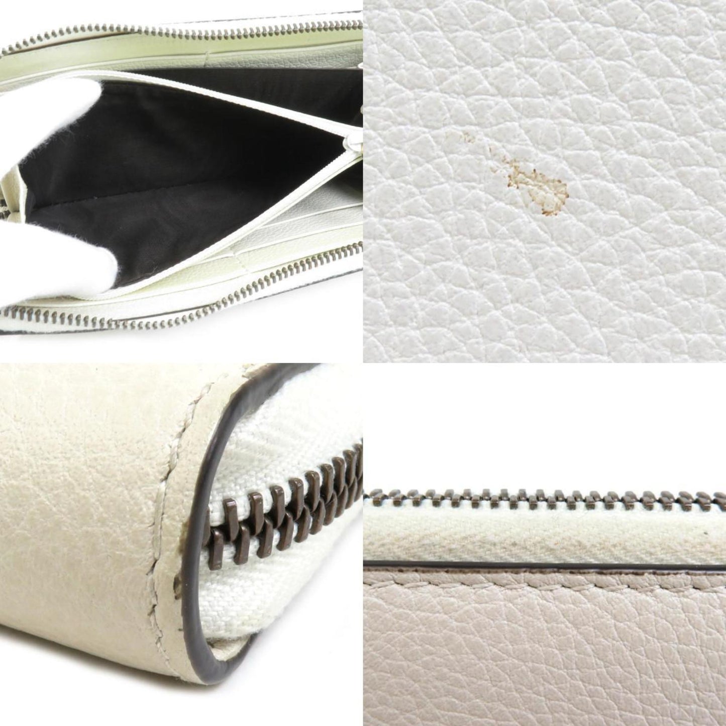 Gucci Off-White Leather Long Wallet (Bi-Fold)