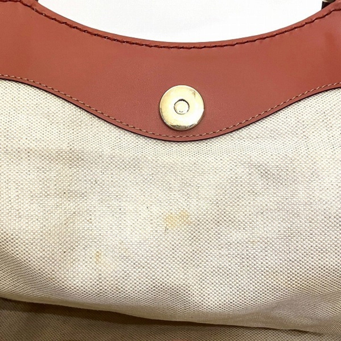 Gucci Beige Pink Canvas Leather Handbag