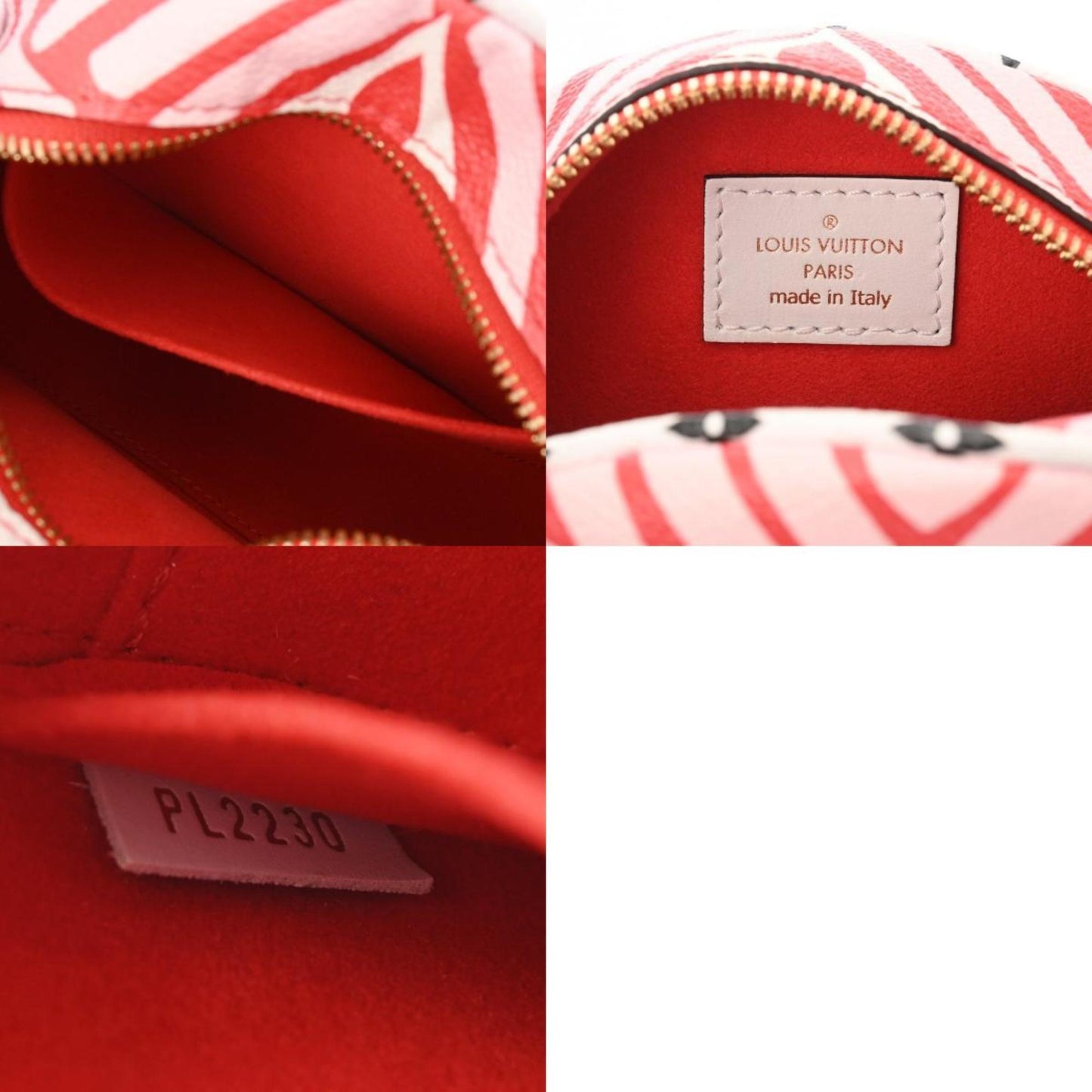 Louis Vuitton Pink Red Color White Leather Shoulder Bag