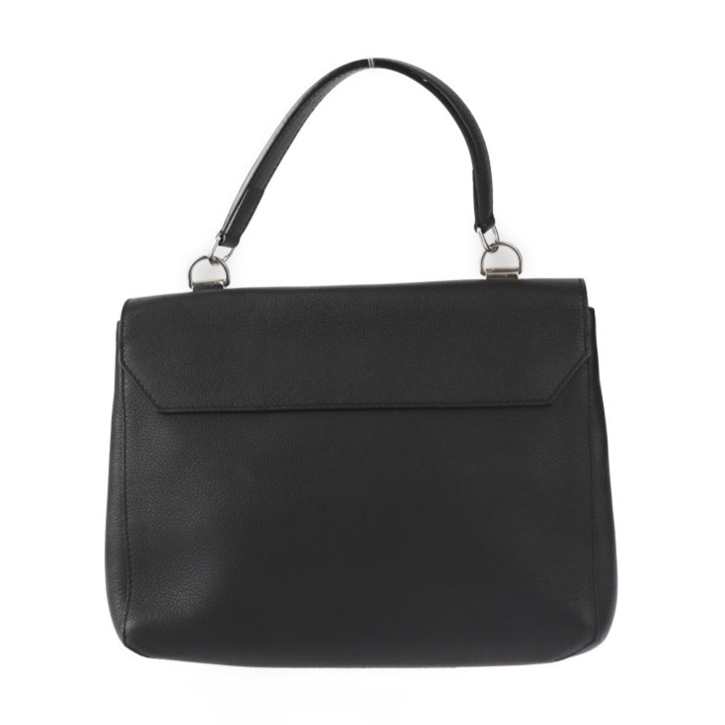 Louis Vuitton Black Leather Handbag Shoulder Bag Tote Bag