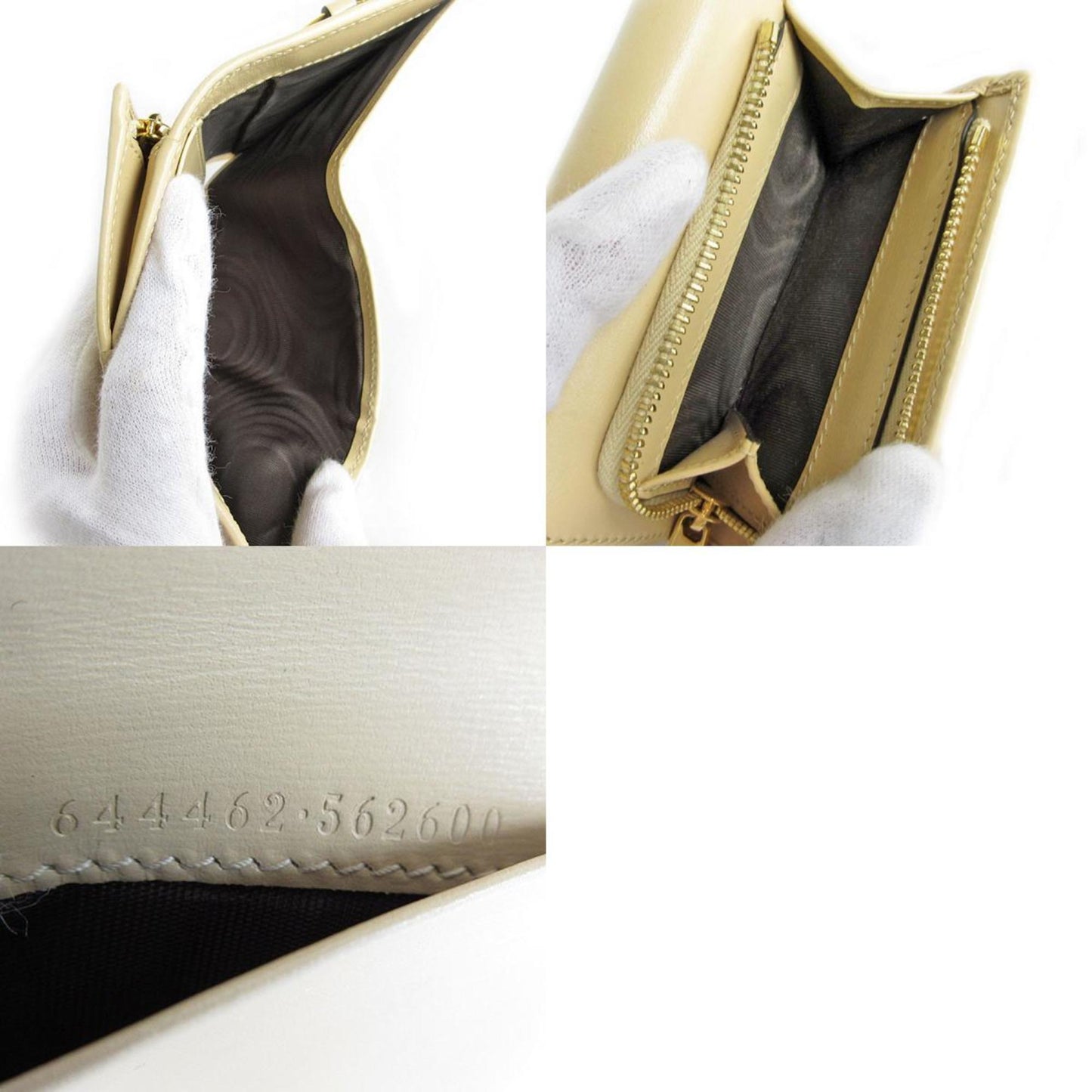 Gucci Beige Leather Wallet (Tri-Fold)