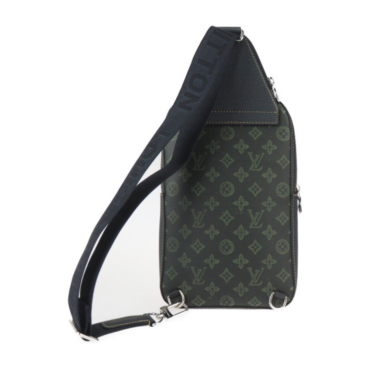 Louis Vuitton Dark Green Monogram Canvas Leather Pouch Shoulder Bag Sling Bag