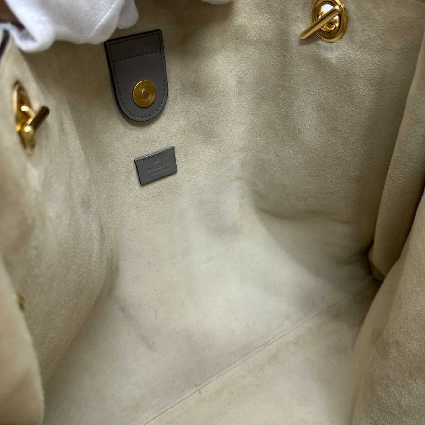 Gucci Gray Leather Tote Bag