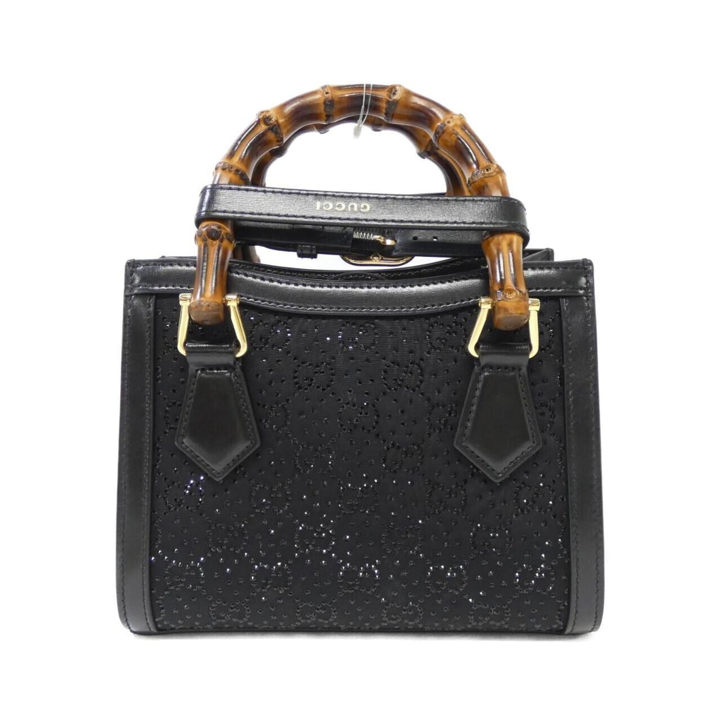 Gucci Black Canvas Leather Handbag
