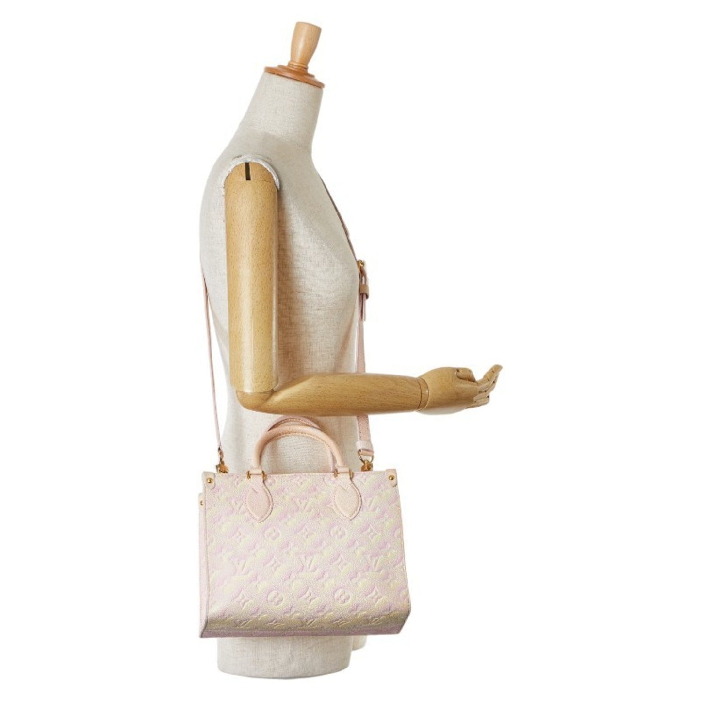 Louis Vuitton Light Pink Yellow Leather Handbag Shoulder Bag