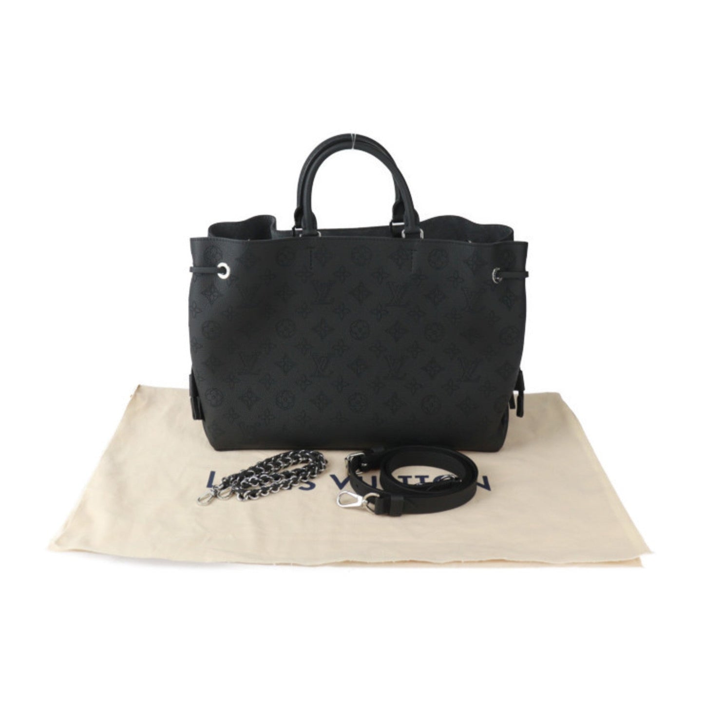 Louis Vuitton Black Mahina Leather Leather Handbag Shoulder Bag Tote Bag