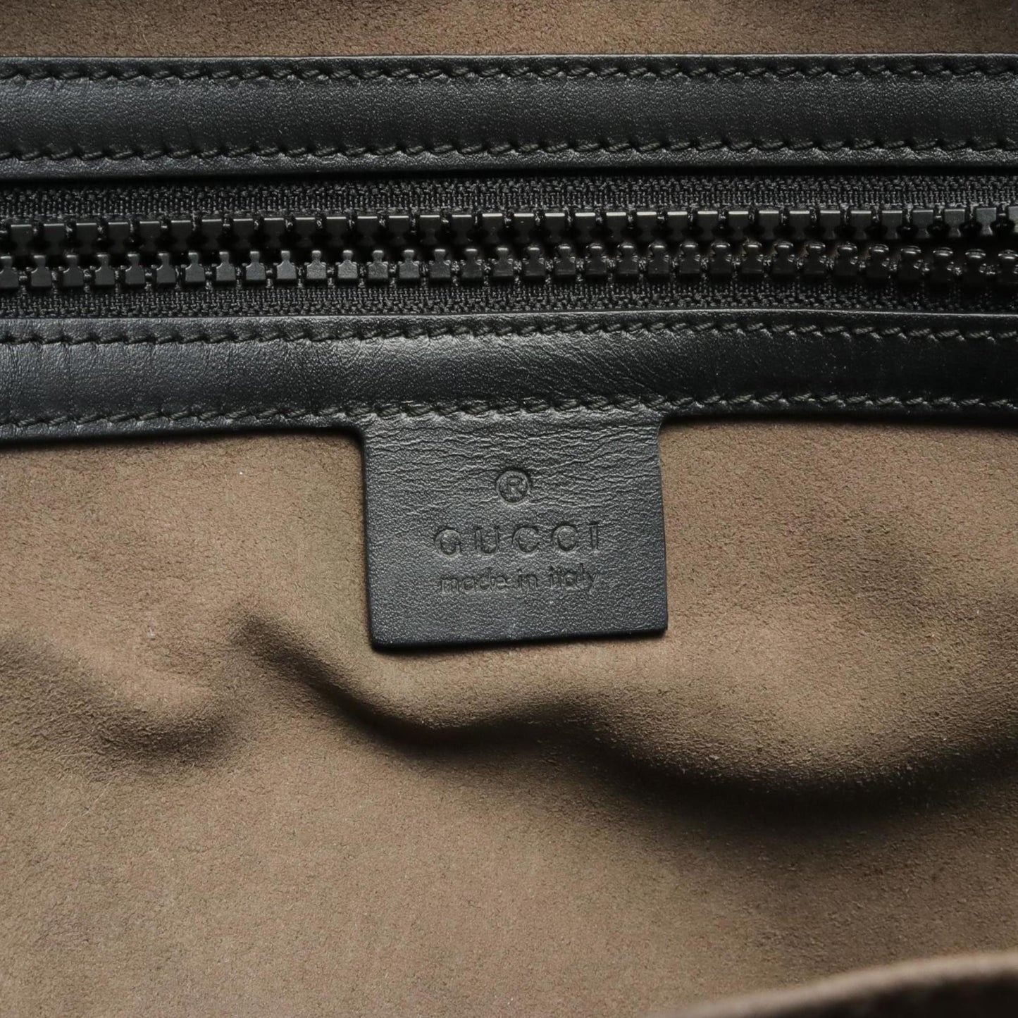 Gucci Beige Black Coated Canvas Leather Backpack