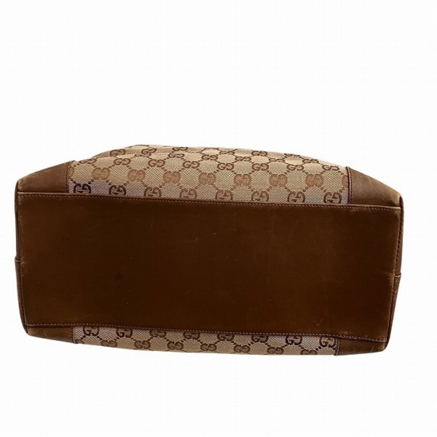 Gucci Beige Brown Gg Canvas Leather Tote Bag