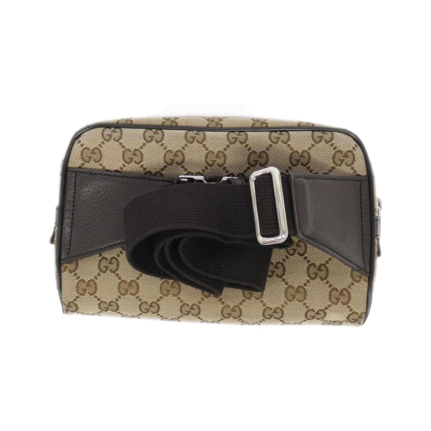 Gucci Beige Brown Gg Canvas Leather Fanny Pack