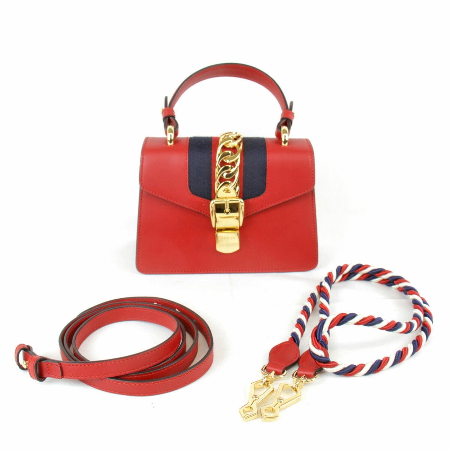 Gucci Red Color Leather Shoulder Bag