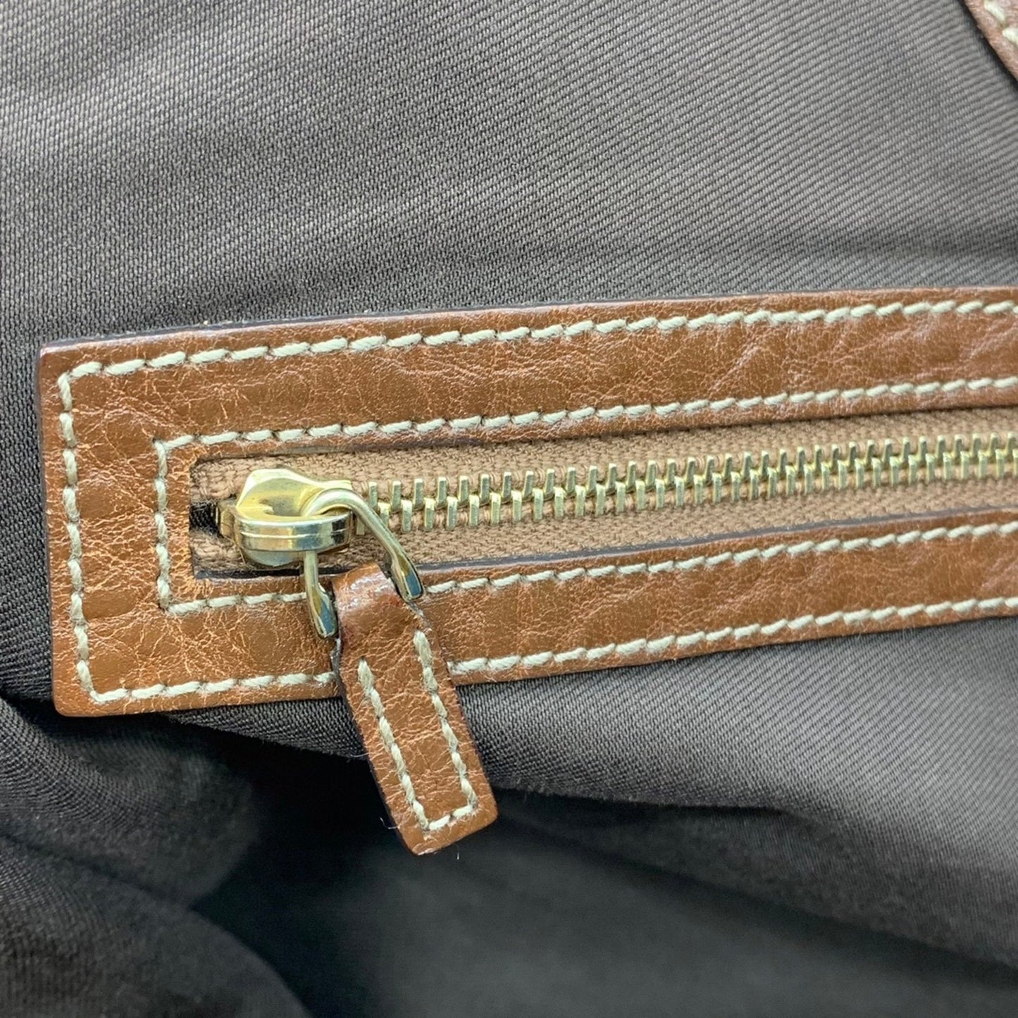 Gucci Brown Gg Canvas Leather Handbag Tote Bag