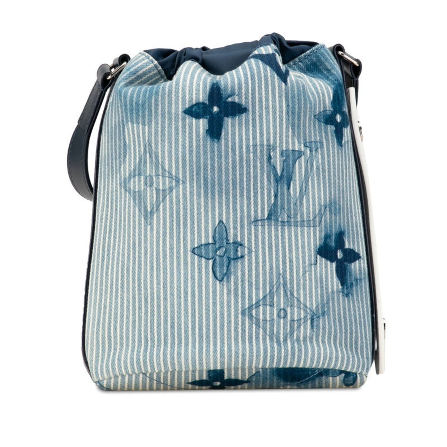 Louis Vuitton Blue Navy Cotton Canvas Leather Shoulder Bag