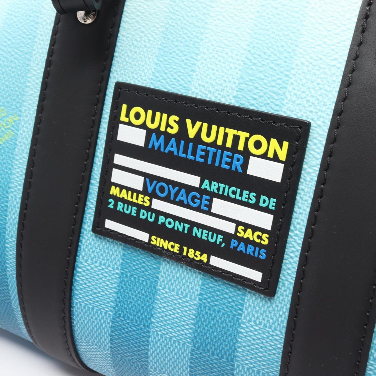 Louis Vuitton Blue Multi-Color Damier Canvas Leather Shoulder Bag