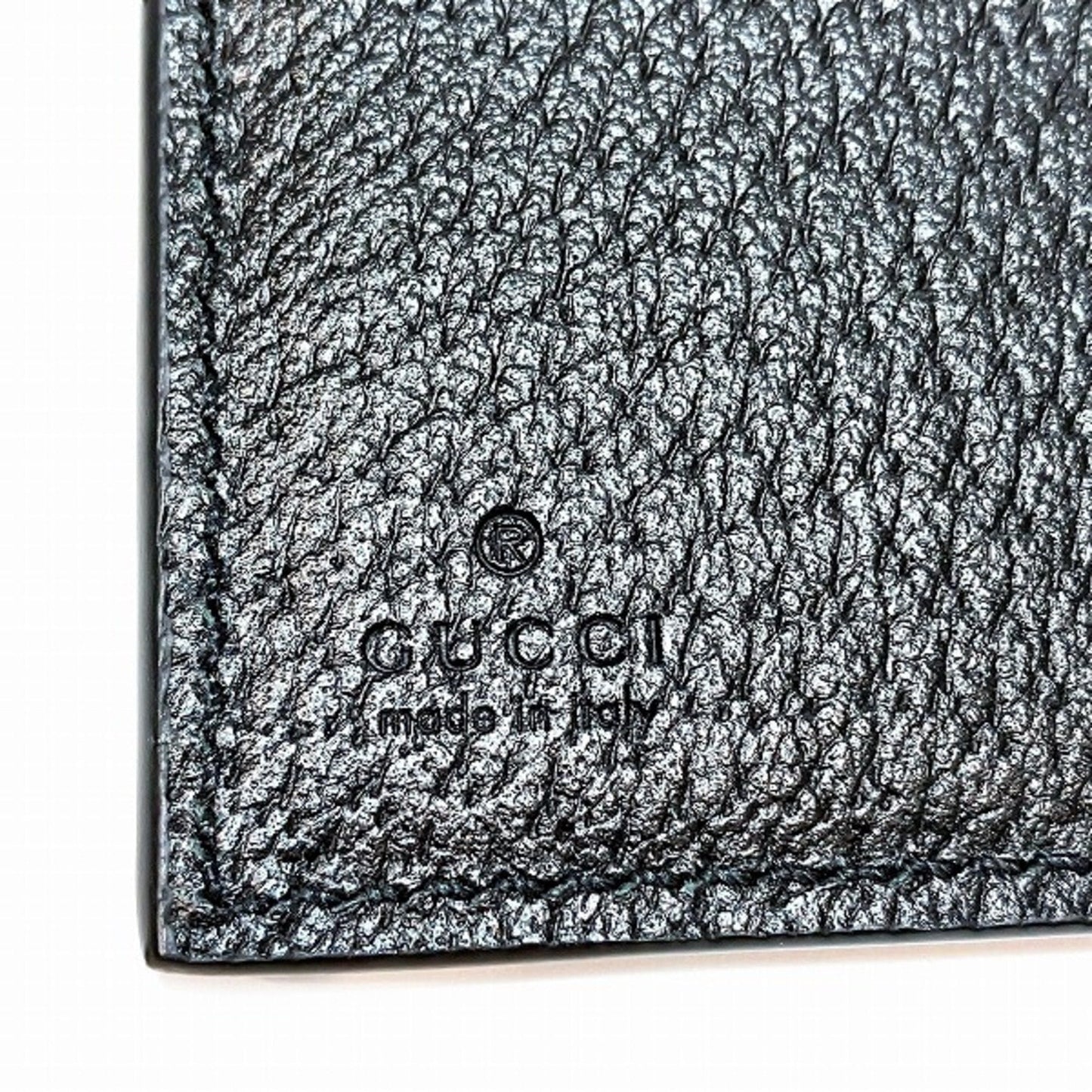 Gucci Black Blue Leather Nylon Wallet (Tri-Fold)