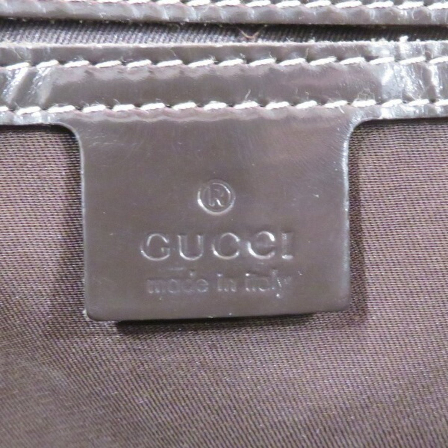 Gucci Beige Dark Brown Pvc Leather Handbag Tote Bag