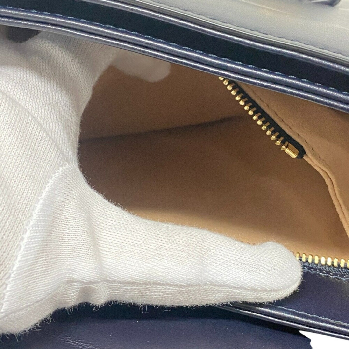 Gucci Horsebit Navy Red Color Leather Shoulder Bag