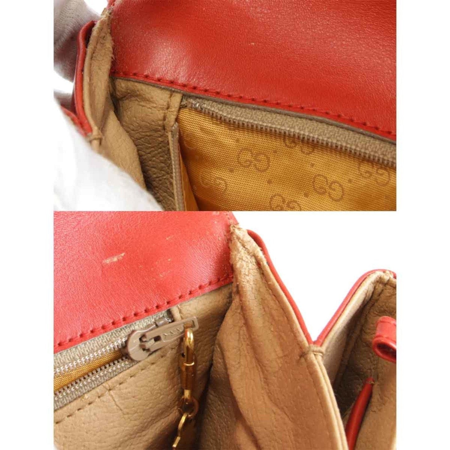 Gucci Red Color Pvc Leather Clutch Bag