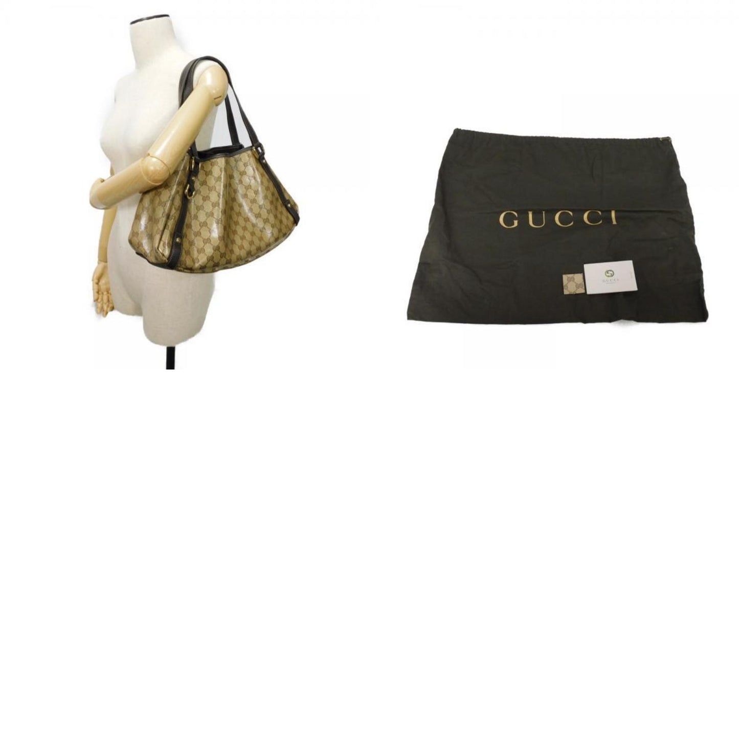 Gucci Beige Canvas Shoulder Bag Tote Bag