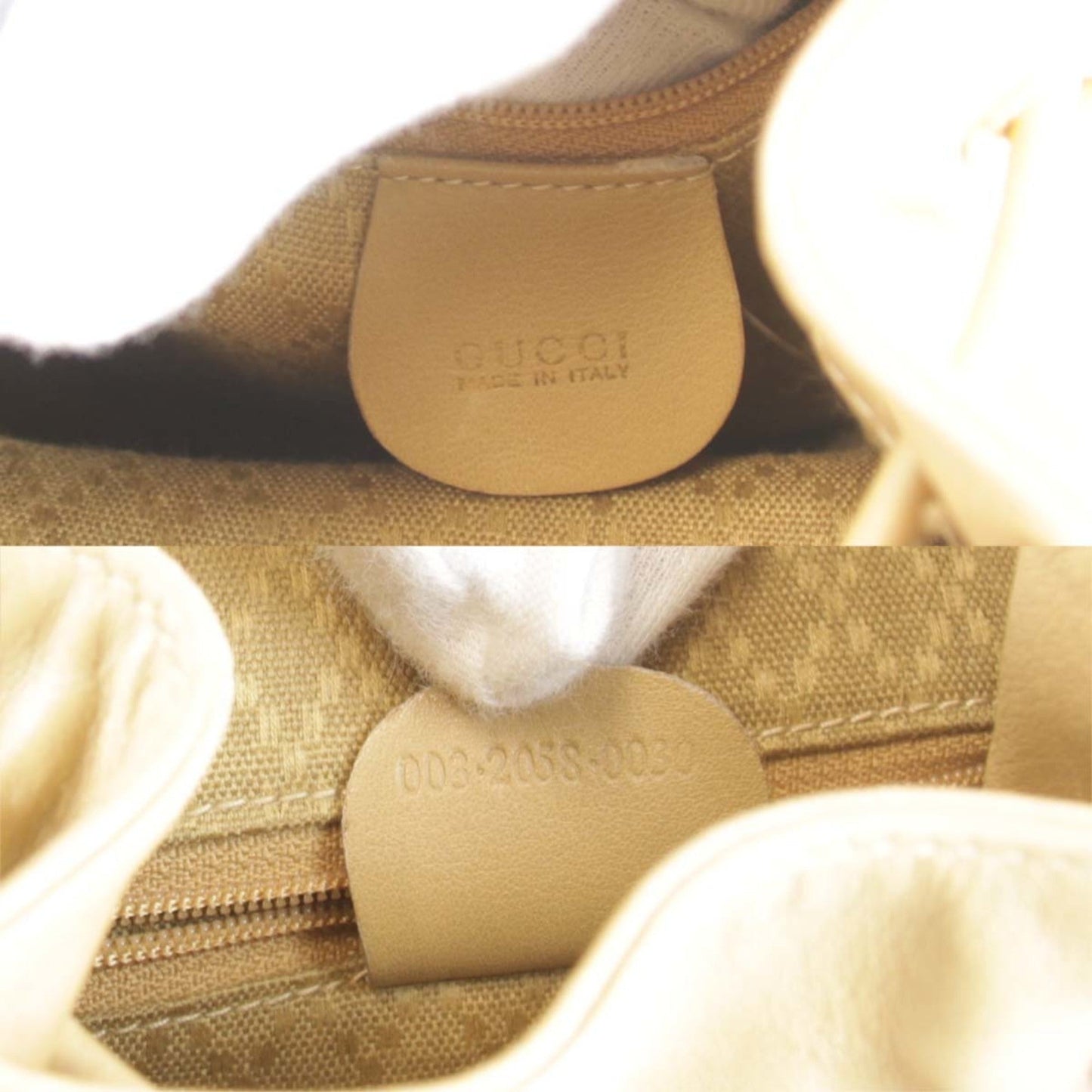 Gucci Bamboo Beige Leather Backpack