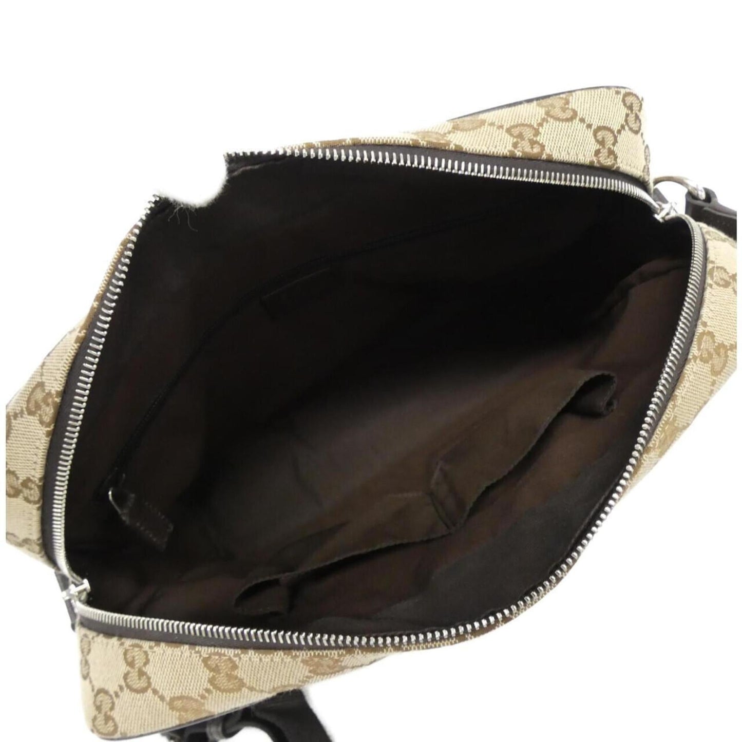 Gucci Beige Dark Brown Gg Canvas Shoulder Bag