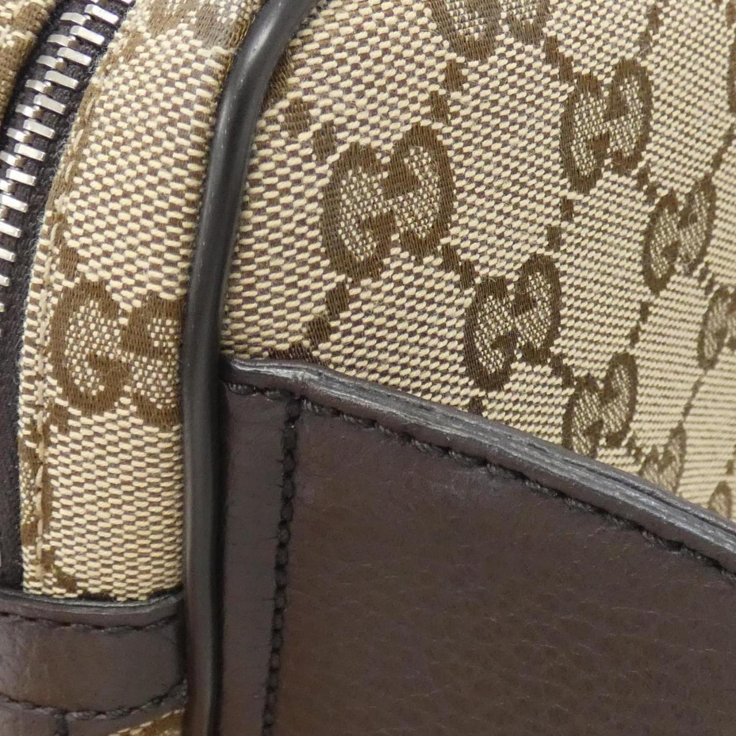 Gucci Beige Brown Gg Canvas Leather Fanny Pack