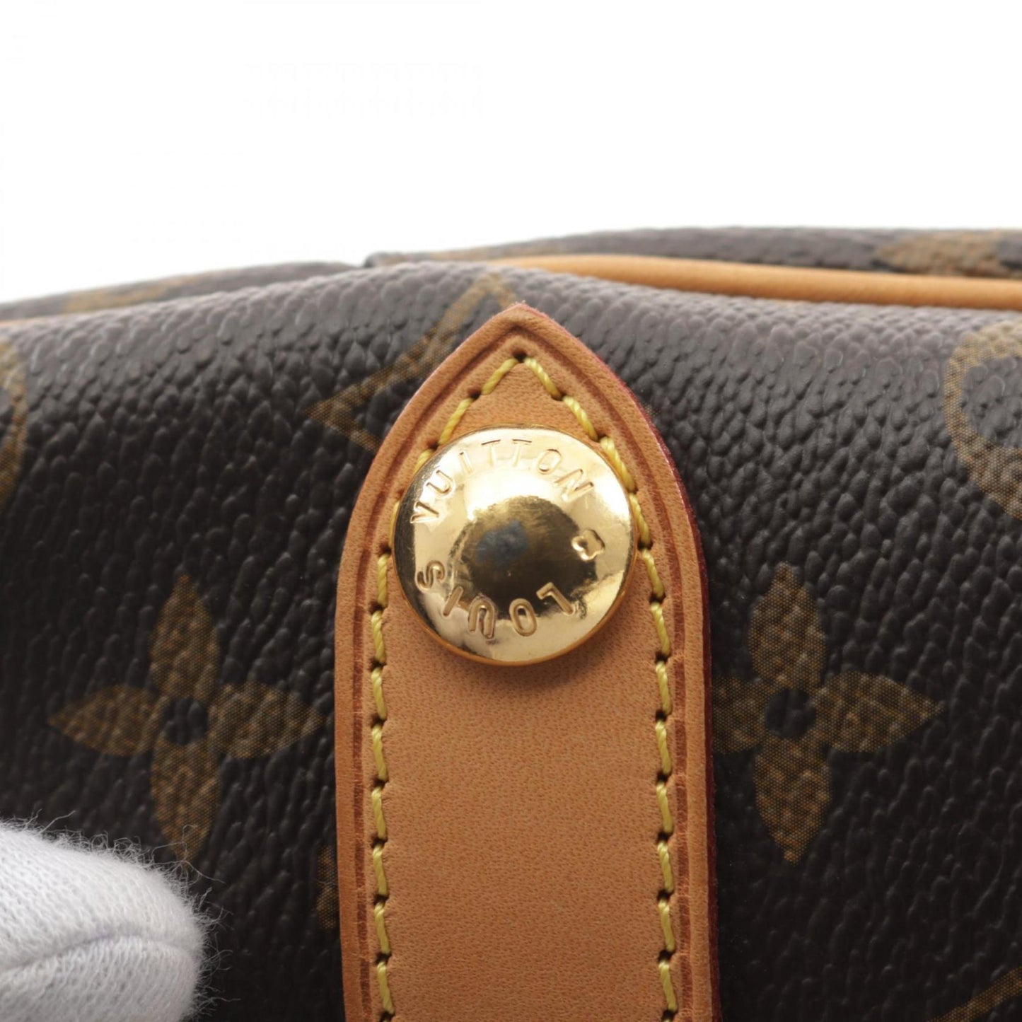 Louis Vuitton Brown Coated Canvas Leather Shoulder Bag