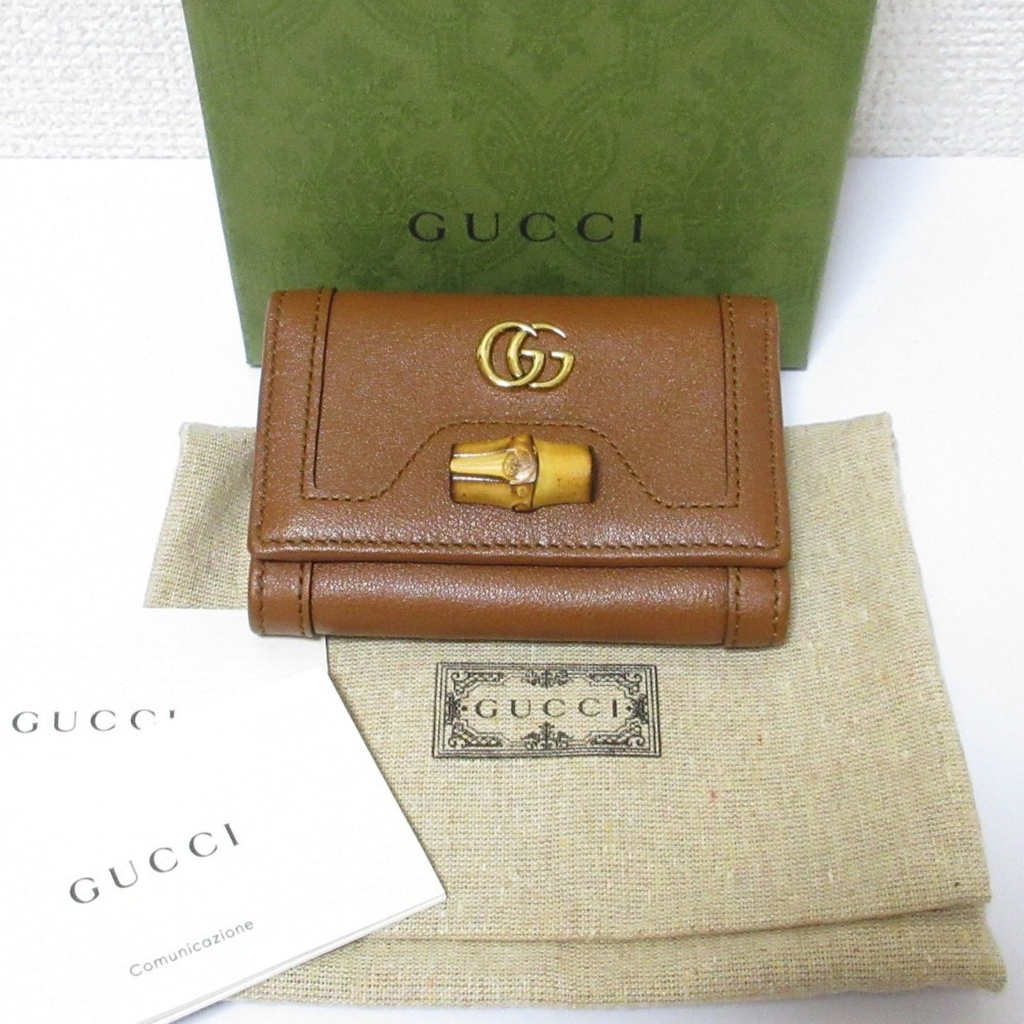 Gucci Brown Bamboo Wallet (Tri-Fold)