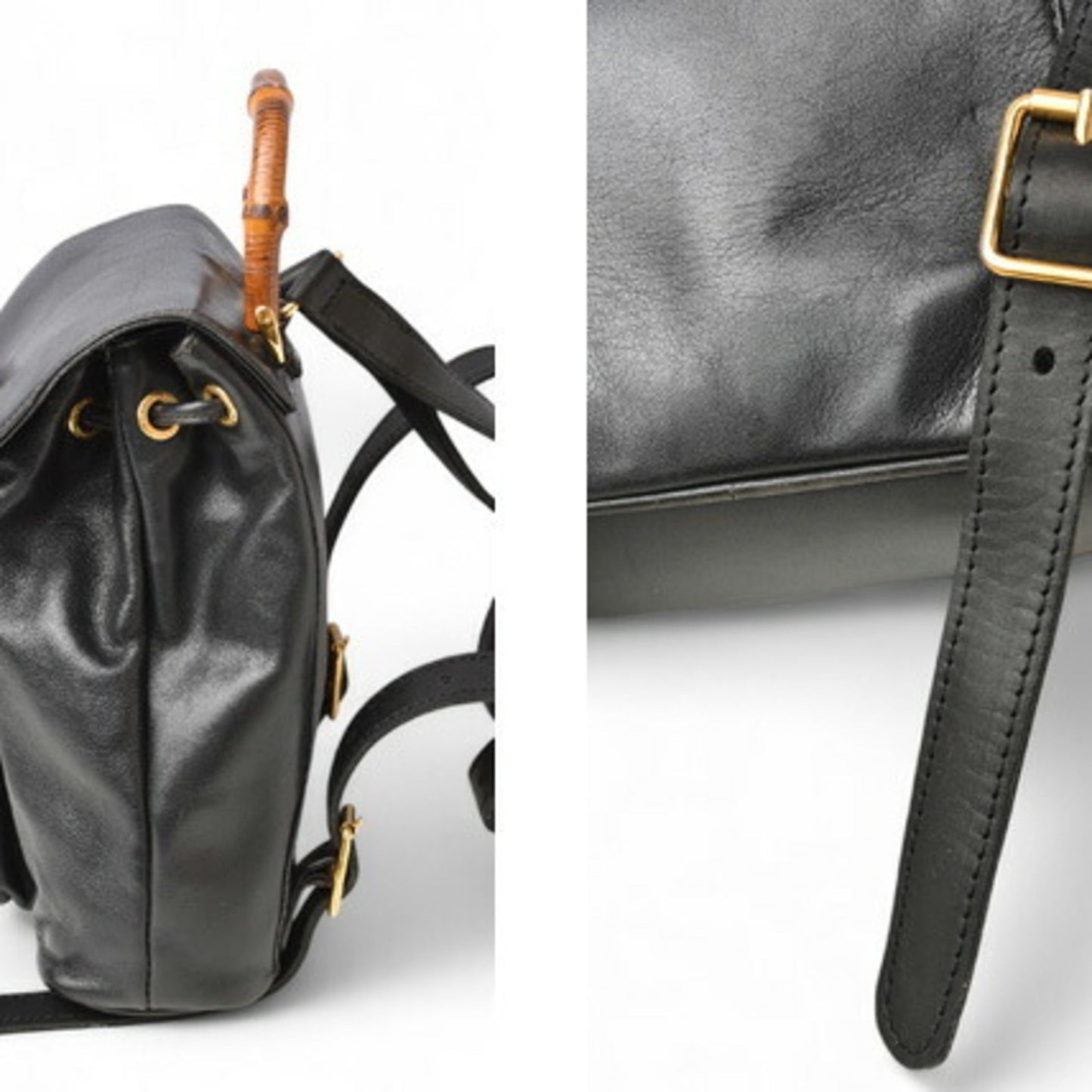 Gucci Black Leather Backpack