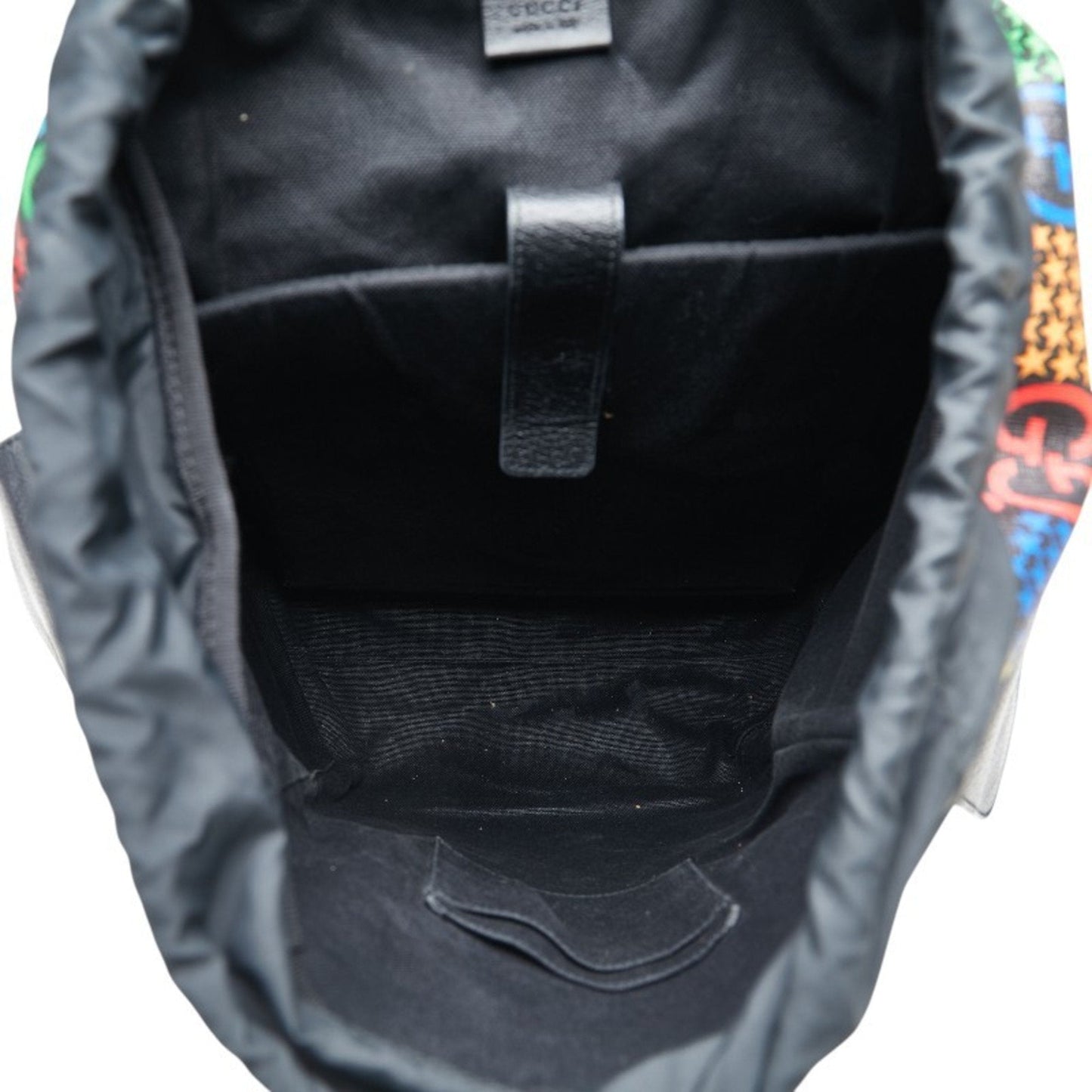 Gucci Black Multi-Color Pvc Leather Backpack