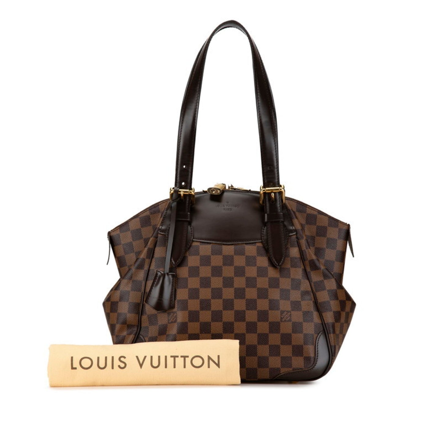 Louis Vuitton Brown Damier Canvas Pvc Leather Shoulder Bag