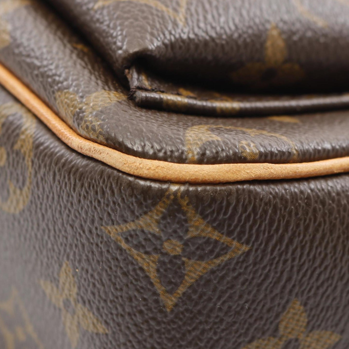 Louis Vuitton Brown Coated Canvas Leather Shoulder Bag