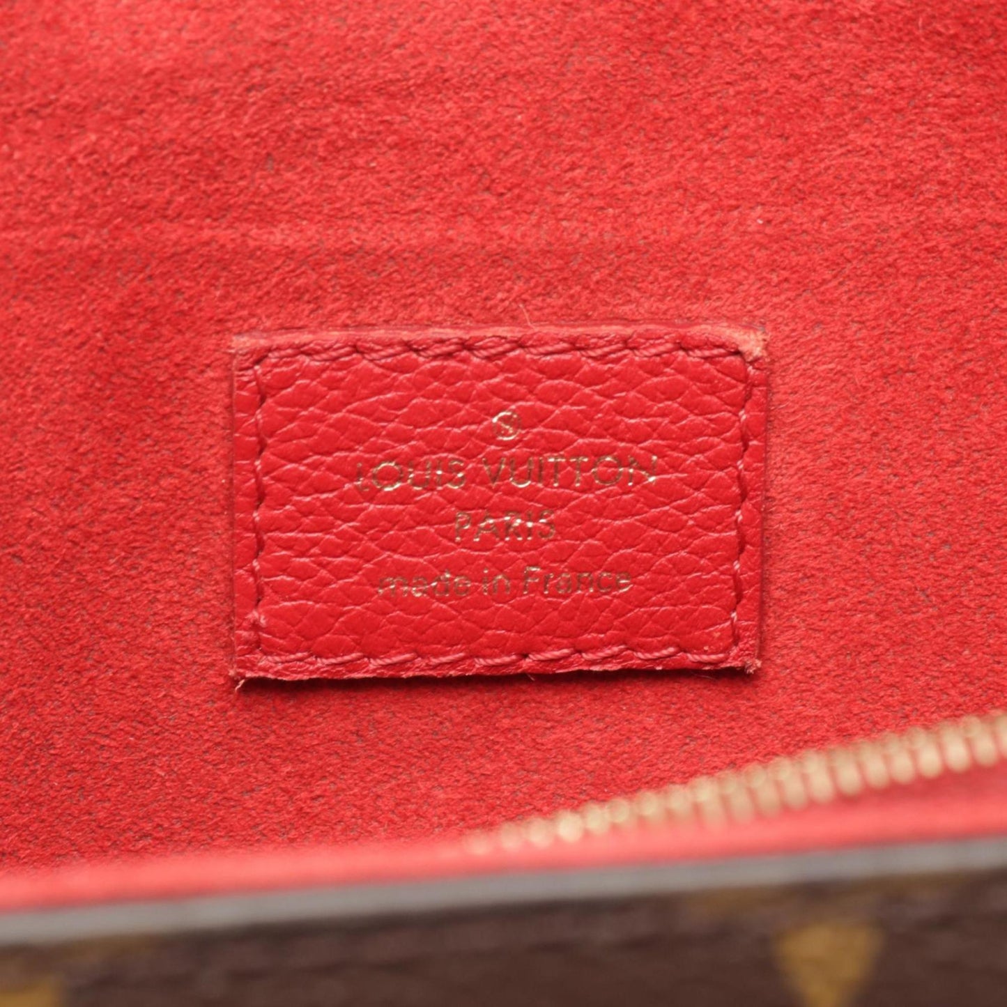 Louis Vuitton Brown Cerise Red Color Coated Canvas Leather Shoulder Bag