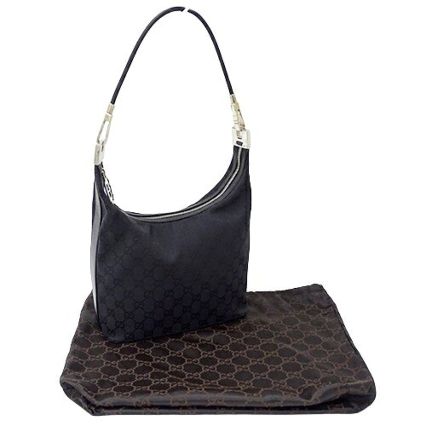 Gucci Black Gg Canvas Shoulder Bag