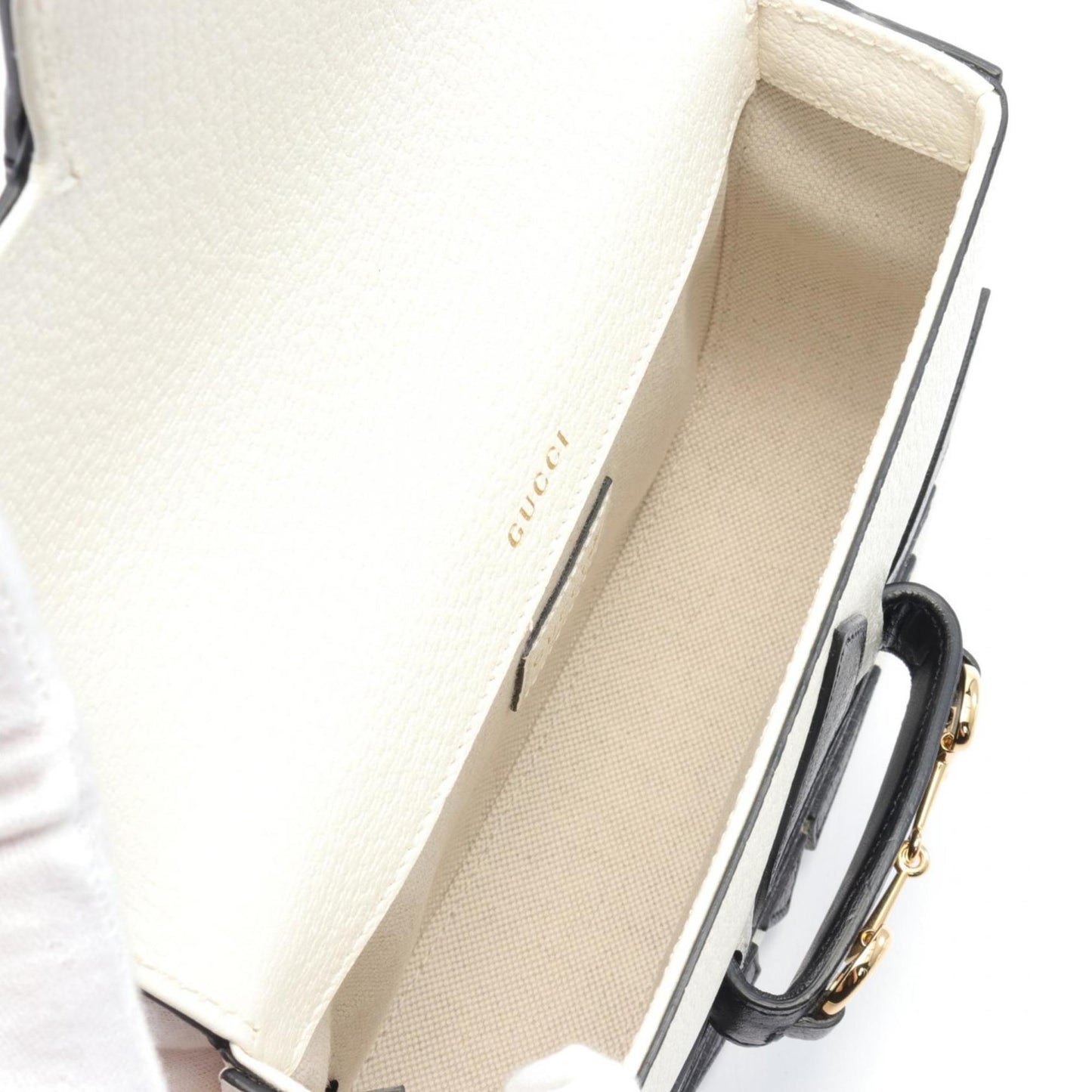 Gucci Black Multi-Color White Leather Shoulder Bag