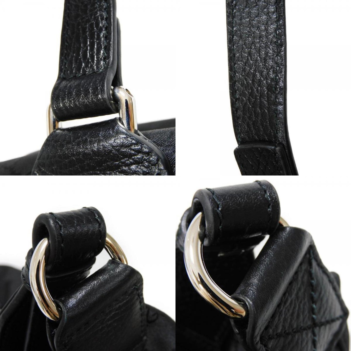 Gucci Black Nylon Canvas Leather Boston Bag Handbag Shoulder Bag