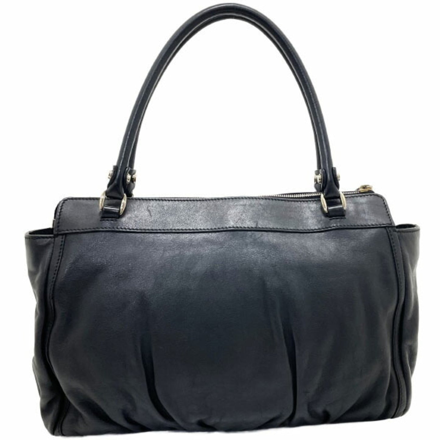 Gucci Abbey Black Leather Handbag Shoulder Bag Tote Bag