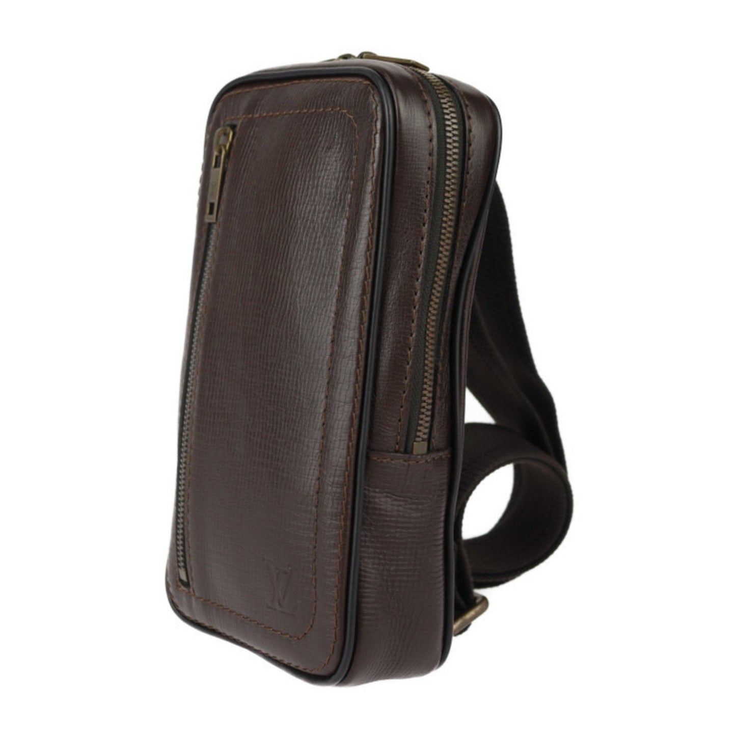 Louis Vuitton Coffee Leather Fanny Pack Shoulder Bag Sling Bag