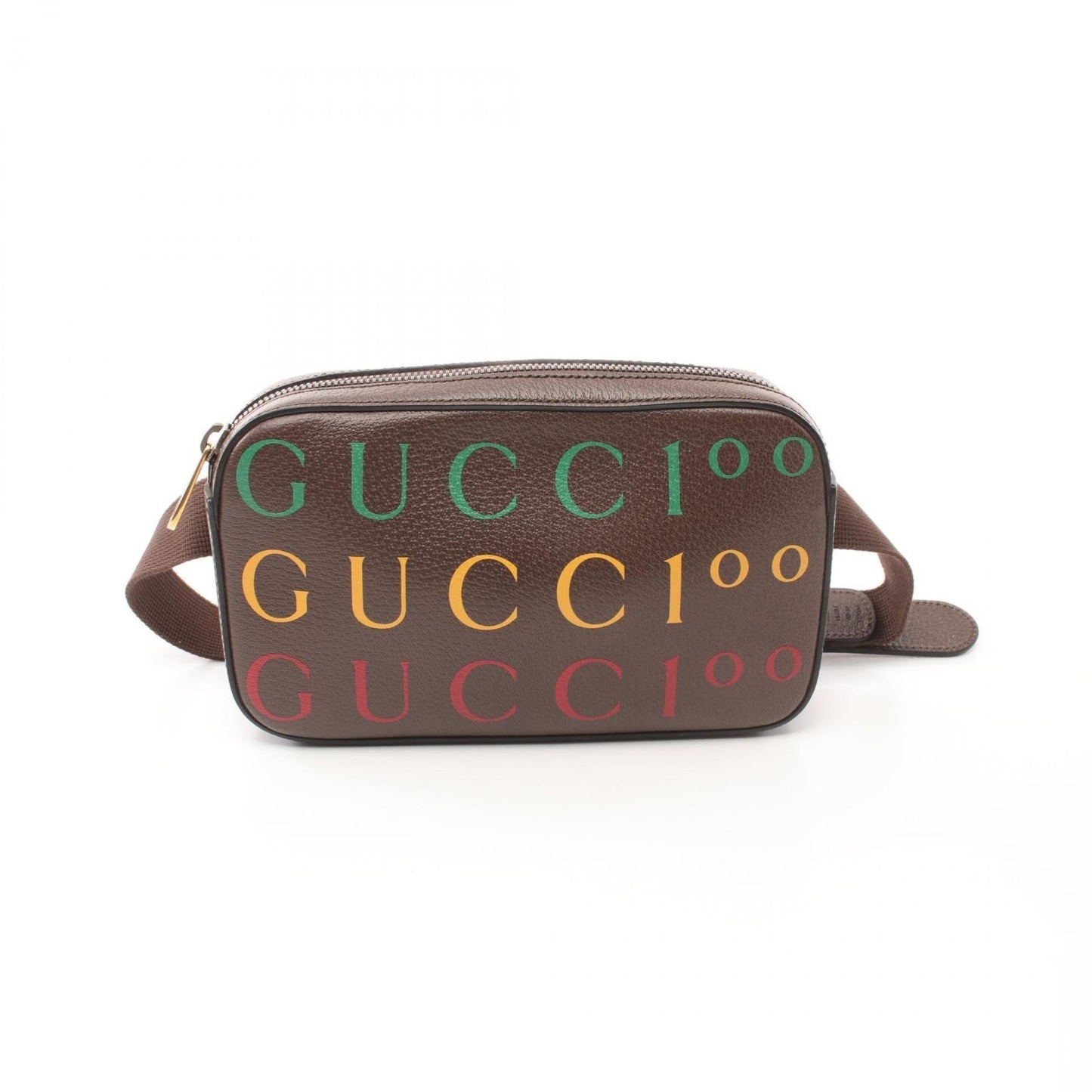 Gucci Brown Multi-Color Leather Fanny Pack Sling Bag ()