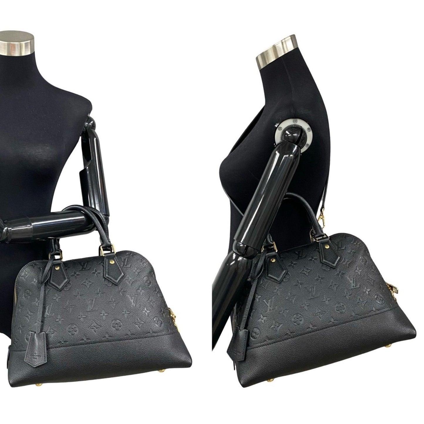 Louis Vuitton Black Leather Handbag Shoulder Bag