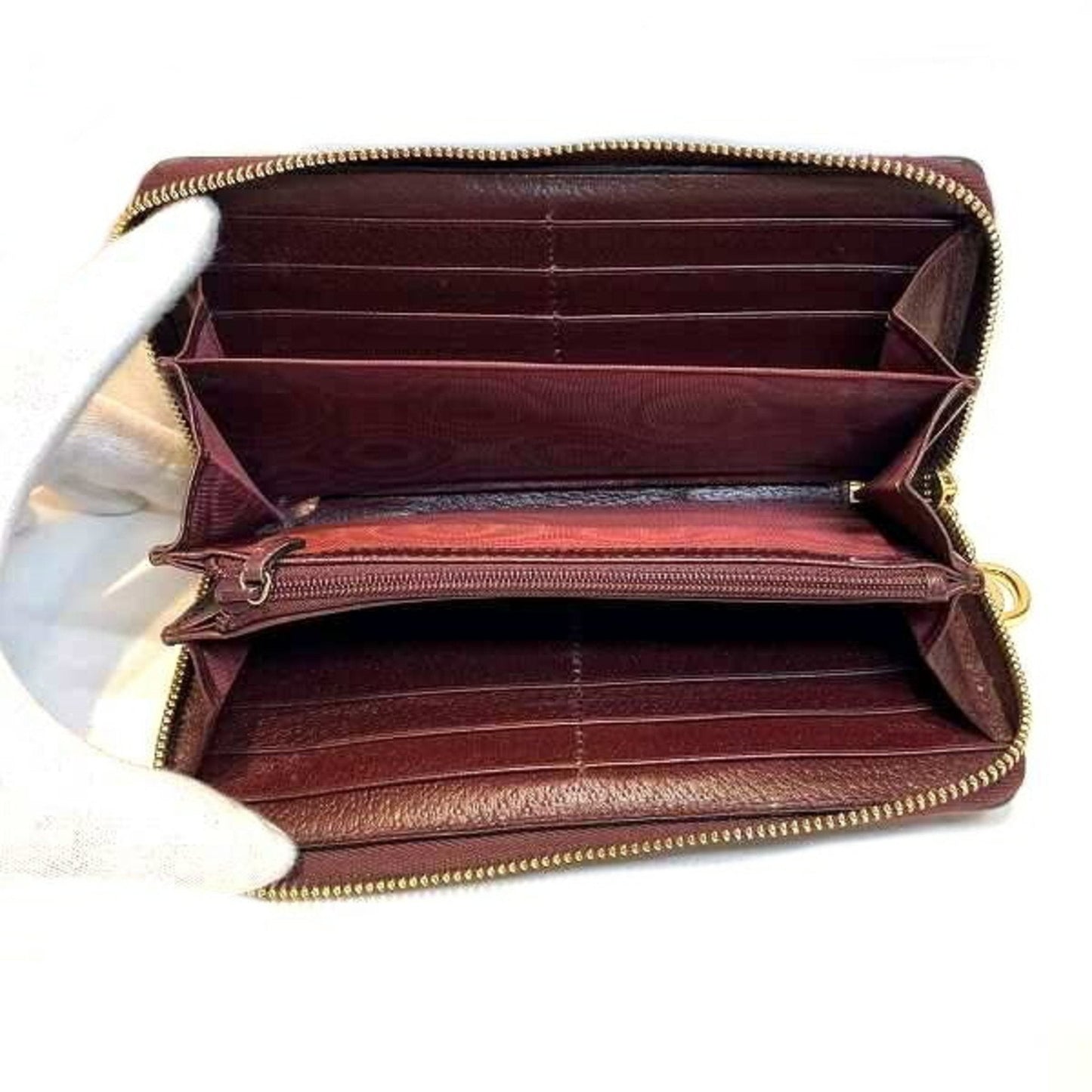 Gucci Brown Red Color Leather Coin Purse/Coin Case