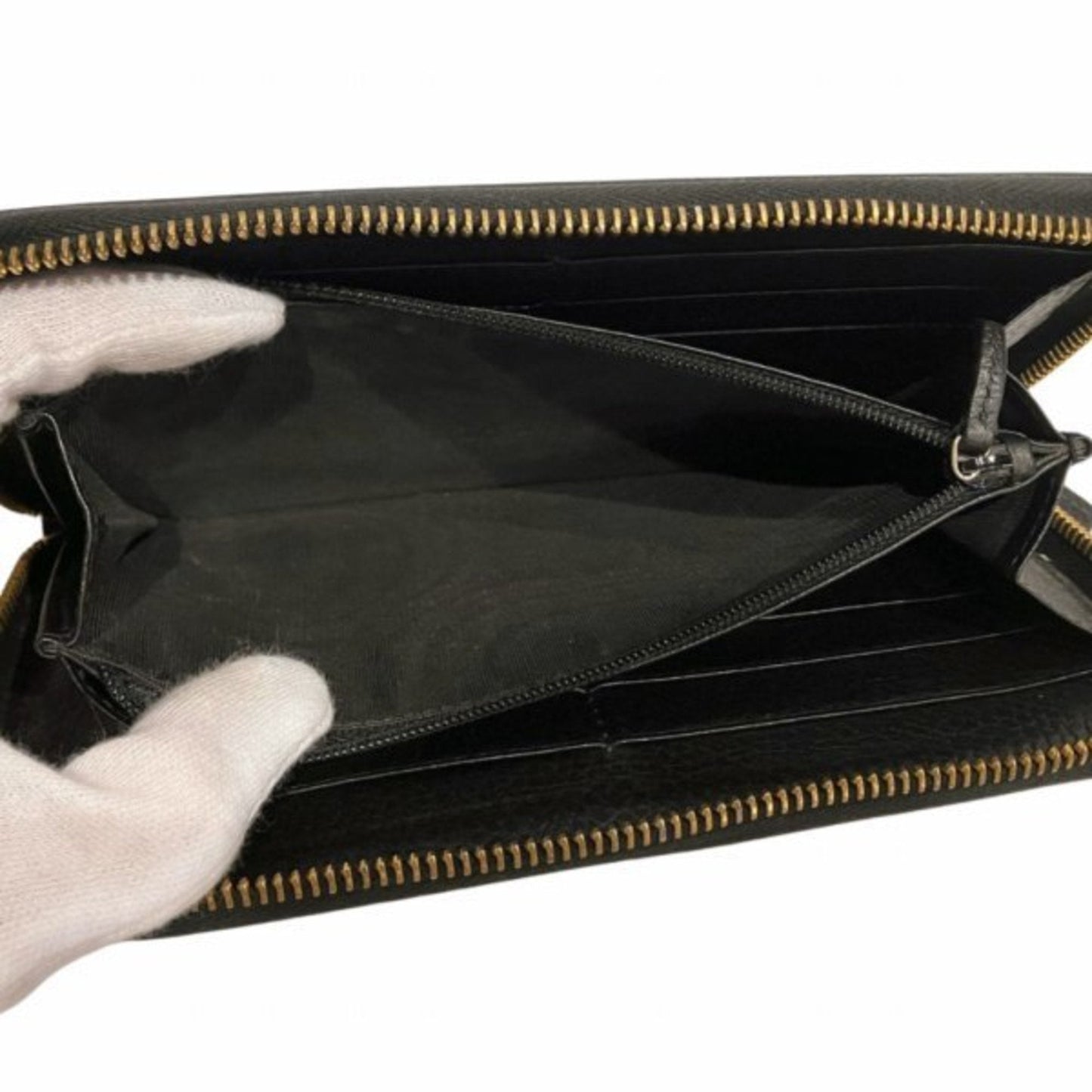 Gucci Black Leather Long Wallet (Bi-Fold)