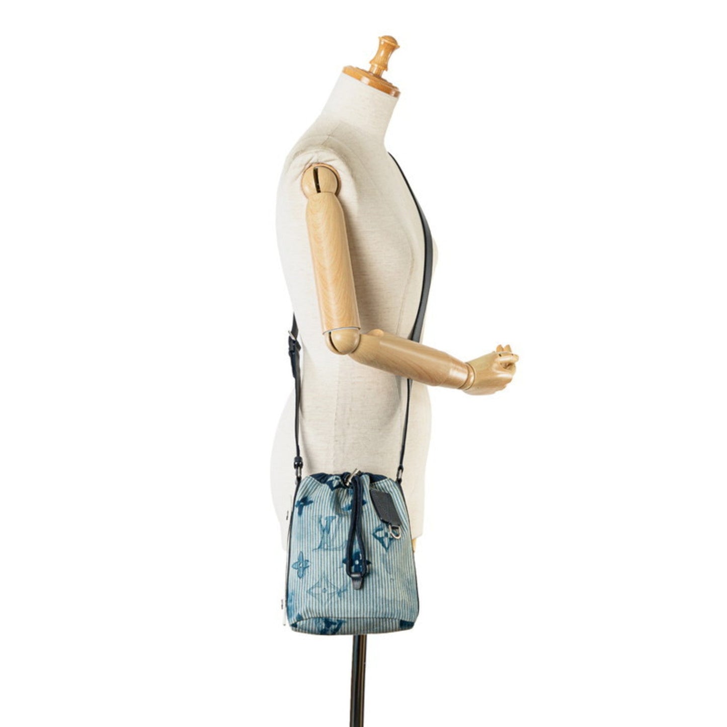 Louis Vuitton Blue Navy Cotton Canvas Leather Shoulder Bag
