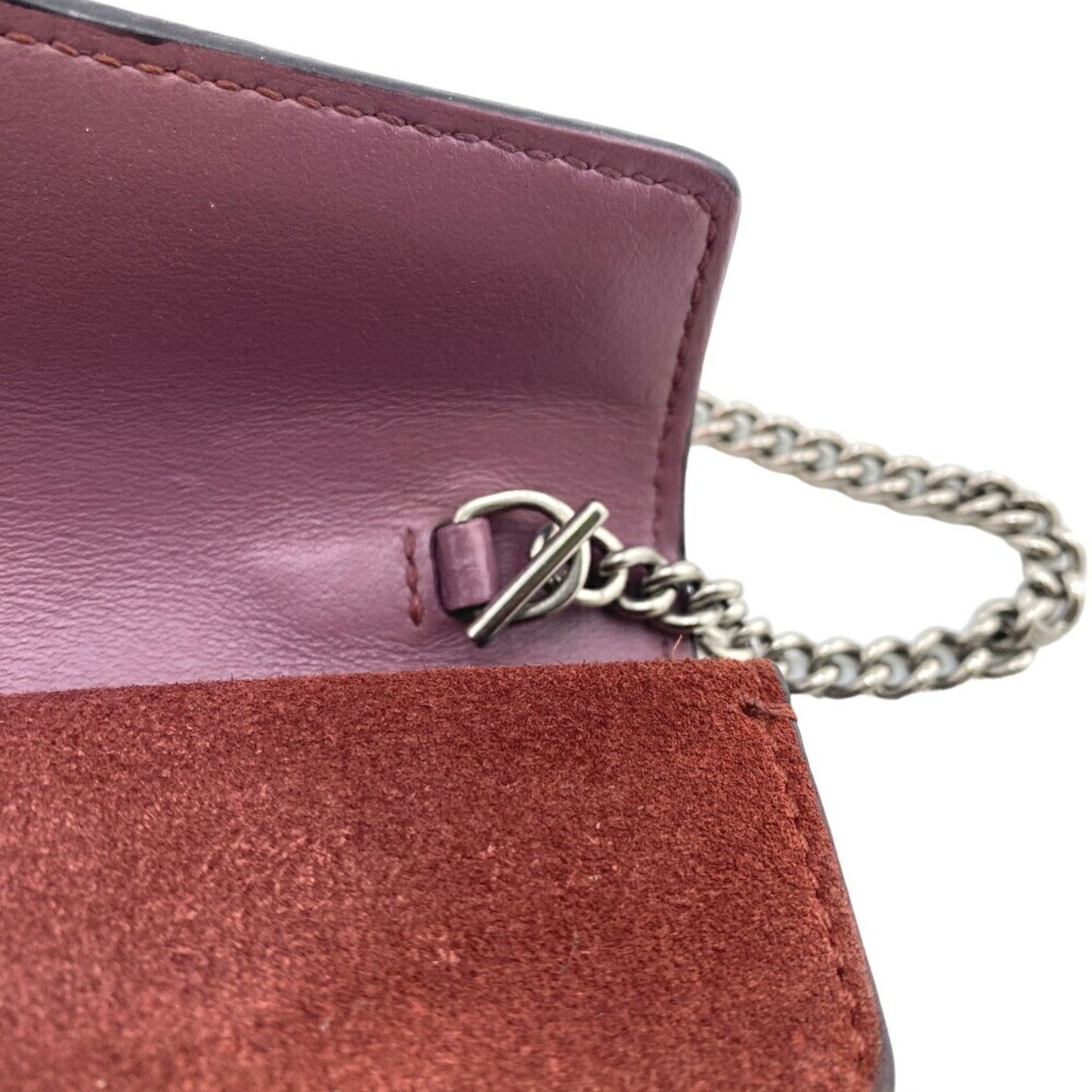 Gucci Beige Red Color Pvc Suede Shoulder Bag