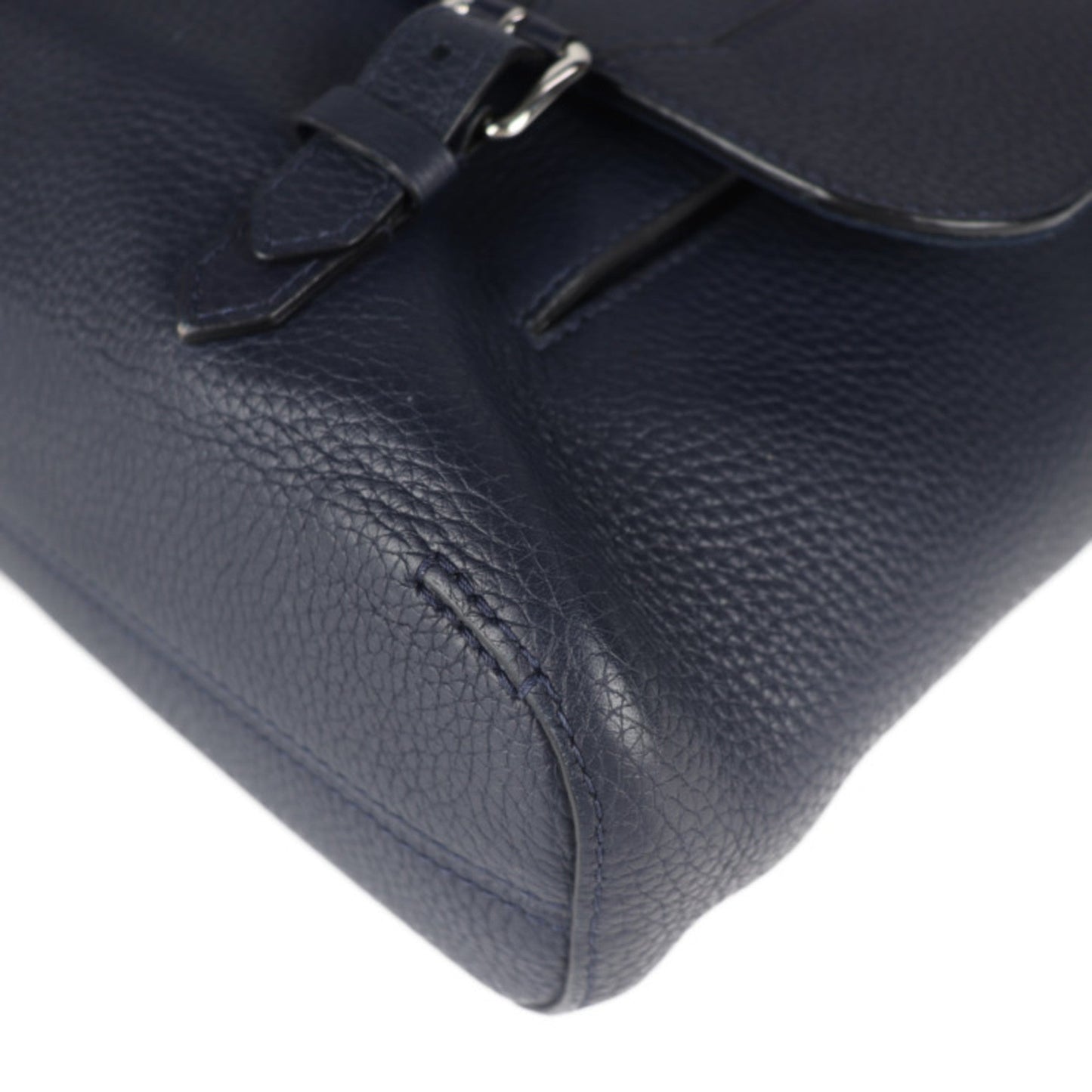 Louis Vuitton Navy Leather Handbag Shopping Bag Shoulder Bag Tote Bag