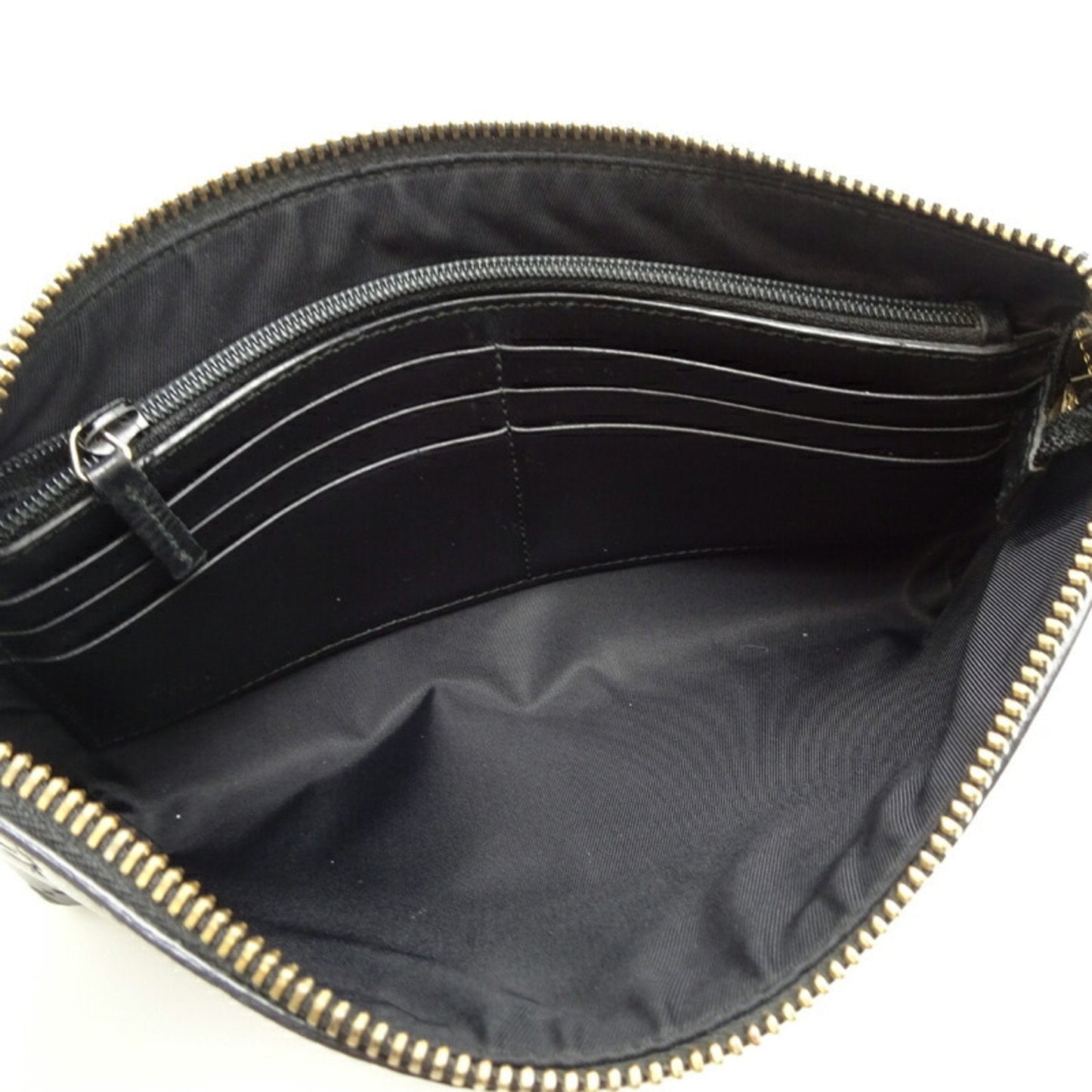 Gucci Black Micro Gg Leather Pouch